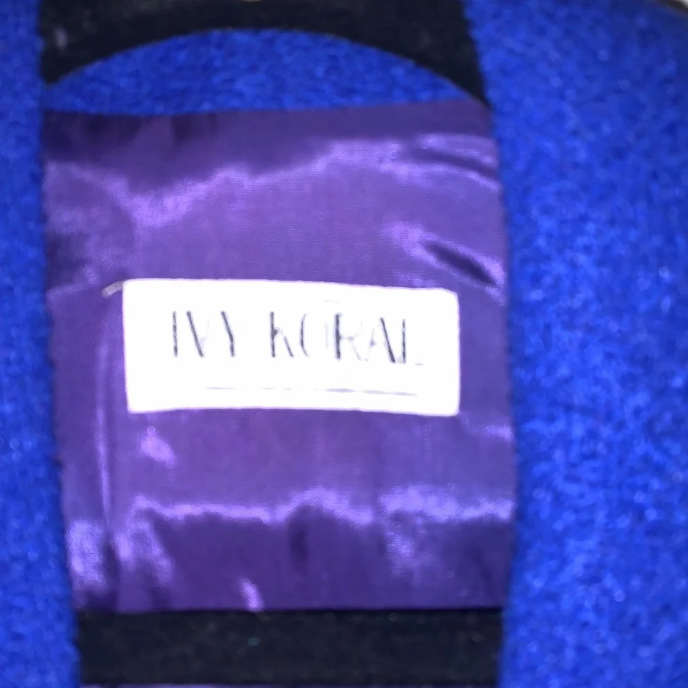 Ivy Koral Royal Blue Lined Wool Car Coat sz S